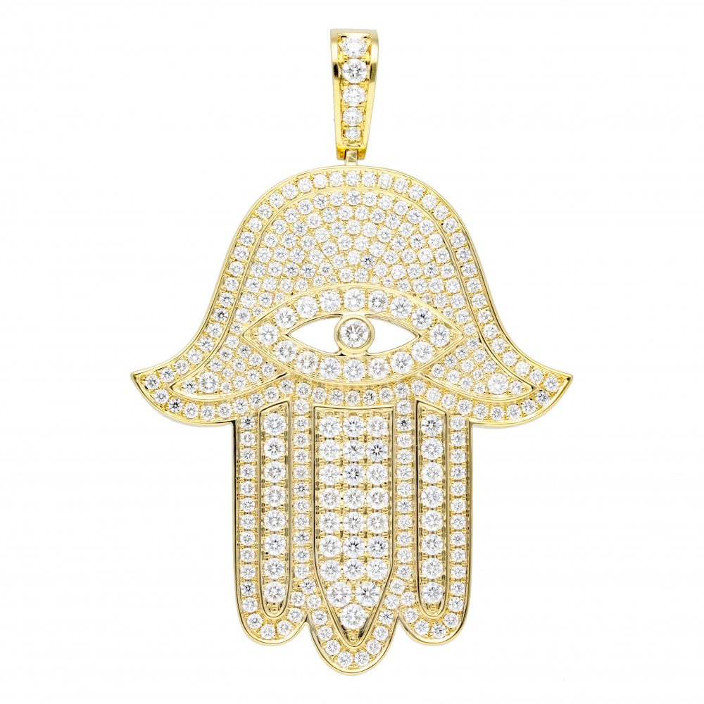 Подвеска HAMSA BIG (желтое золото/ бриллианты)