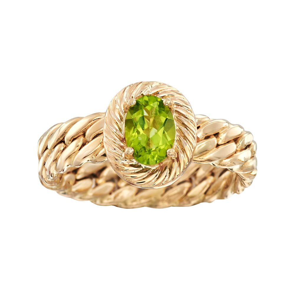 Кольцо CUBAN RING из желтого золота с топазом