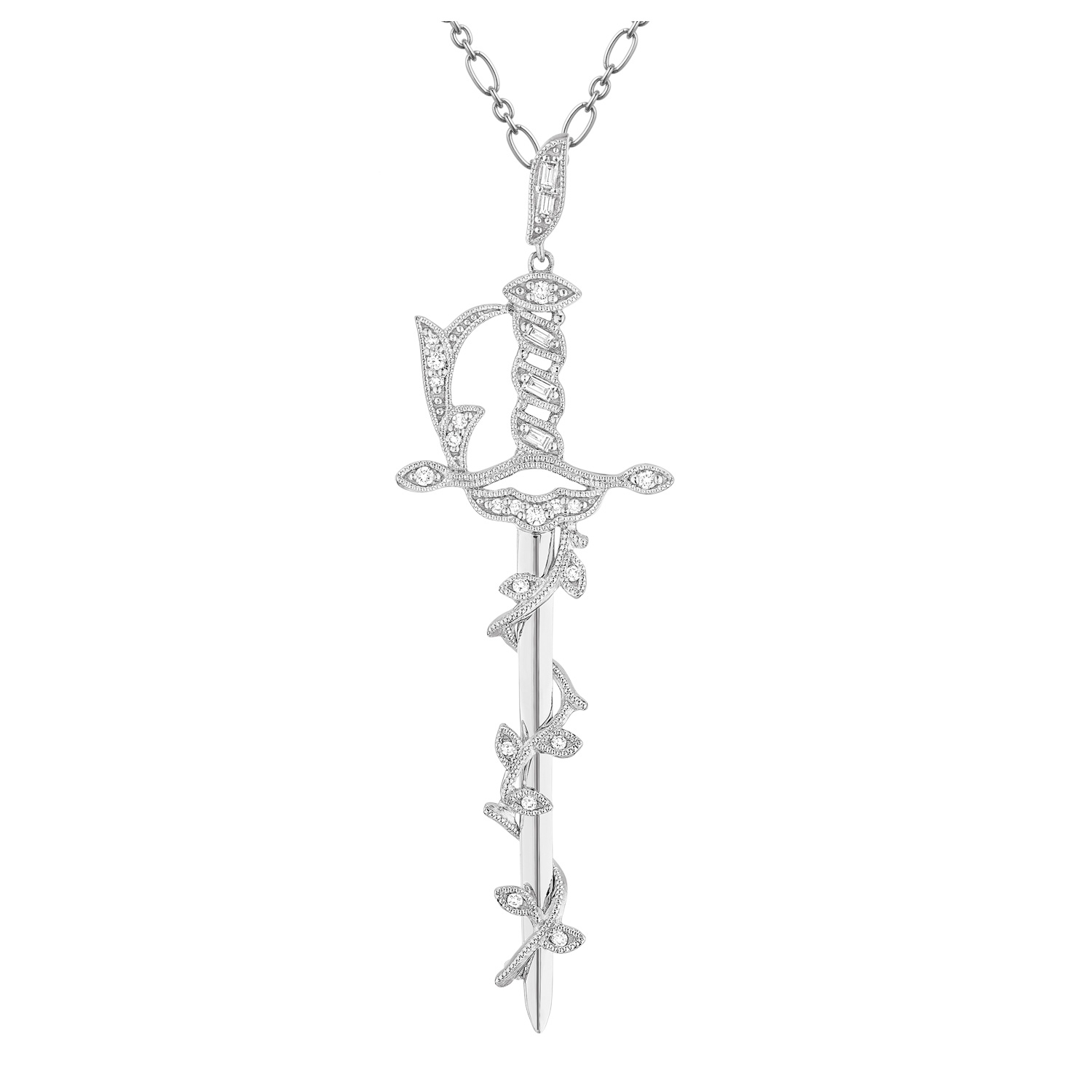 Подвеска NEEDLE (серебро/ фианиты)