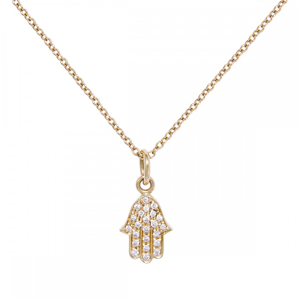 Подвеска HAMSA (желтое золото/ бриллианты)