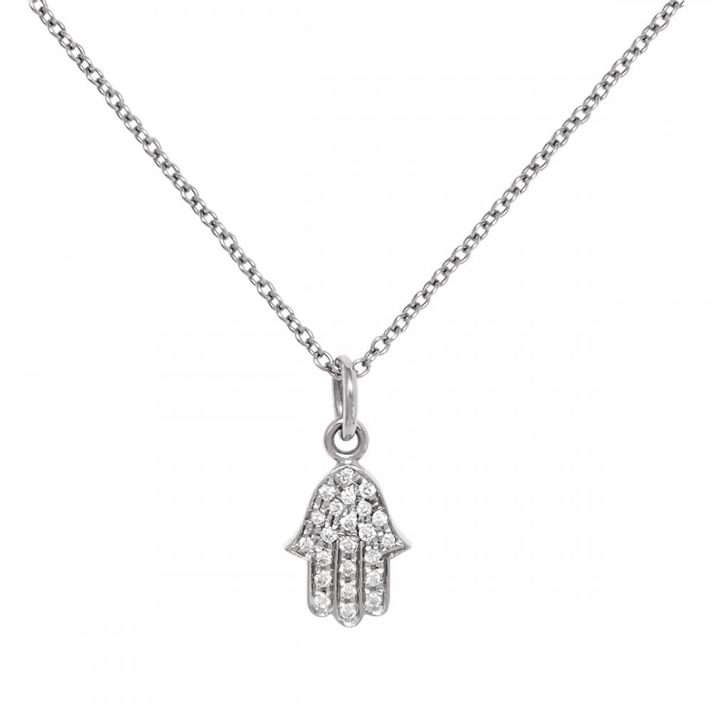 Подвеска HAMSA (серебро/ фианиты)
