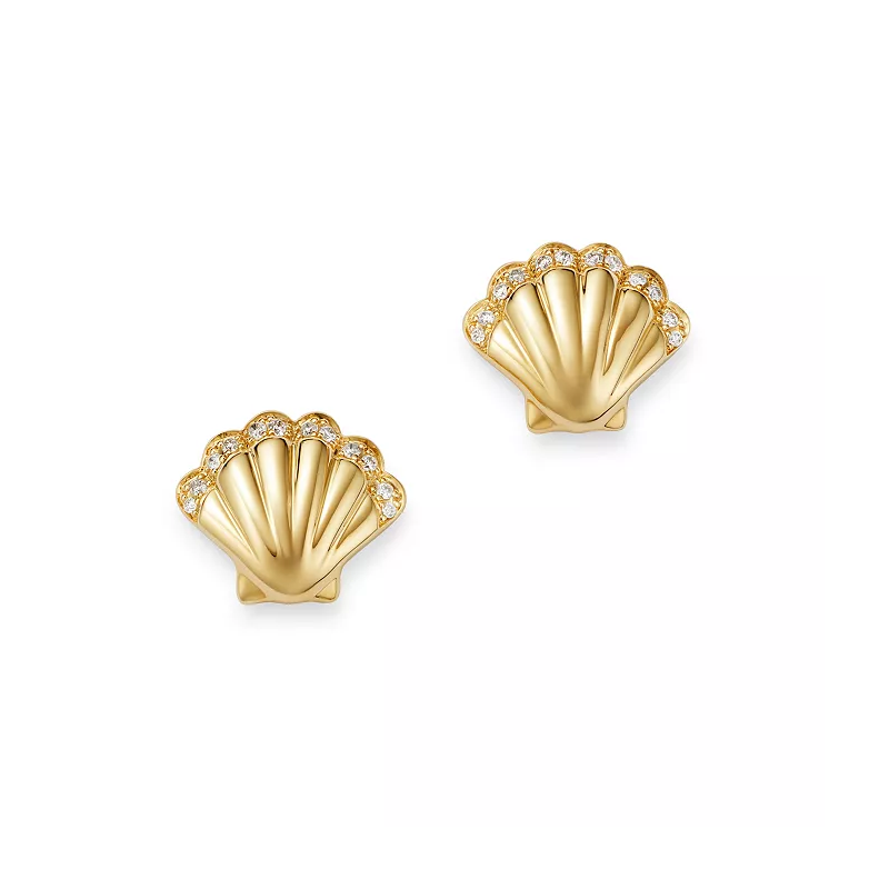 Серьги CORAL из желтого золота с фианитами