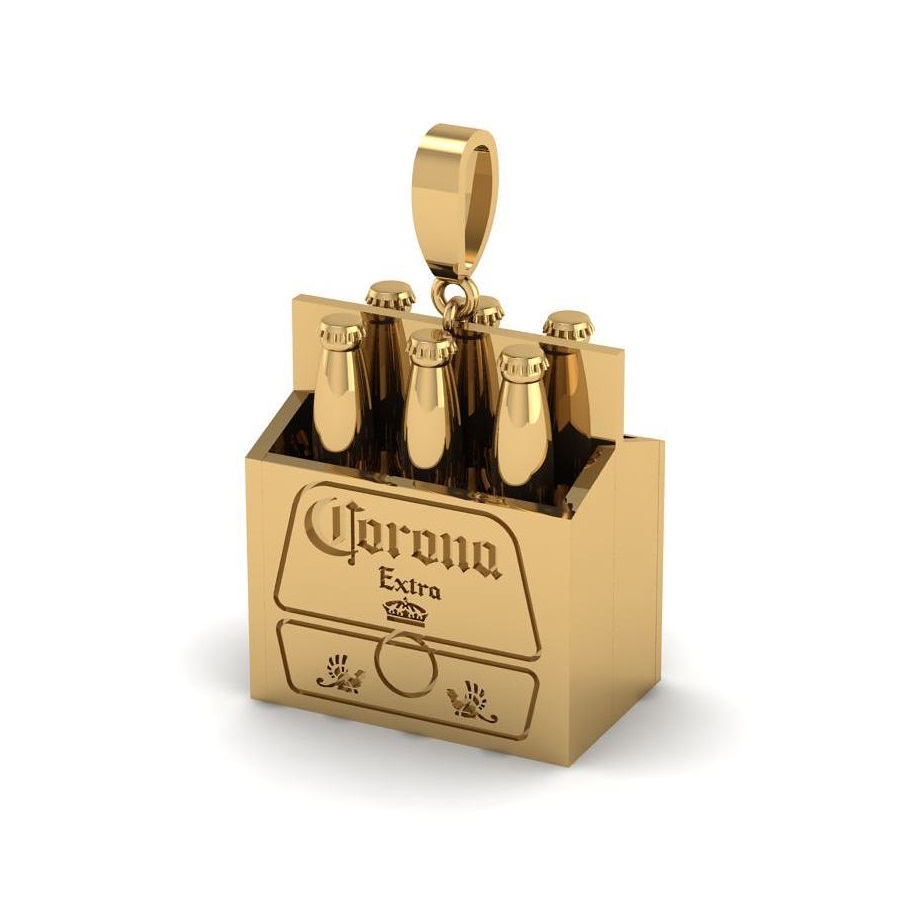 Подвеска BEER BOX (желтое золото)