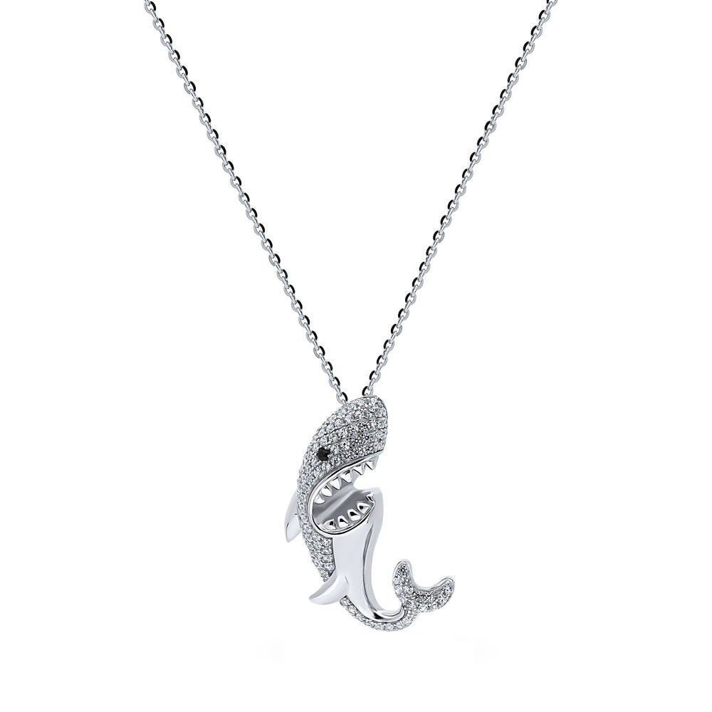 Подвеска SHARK из серебра с фианитами