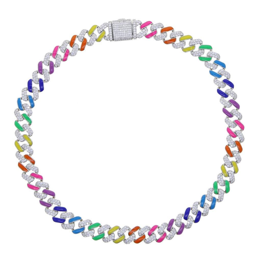 Кубинская цепь AN BRIGHT из серебра с фианитами