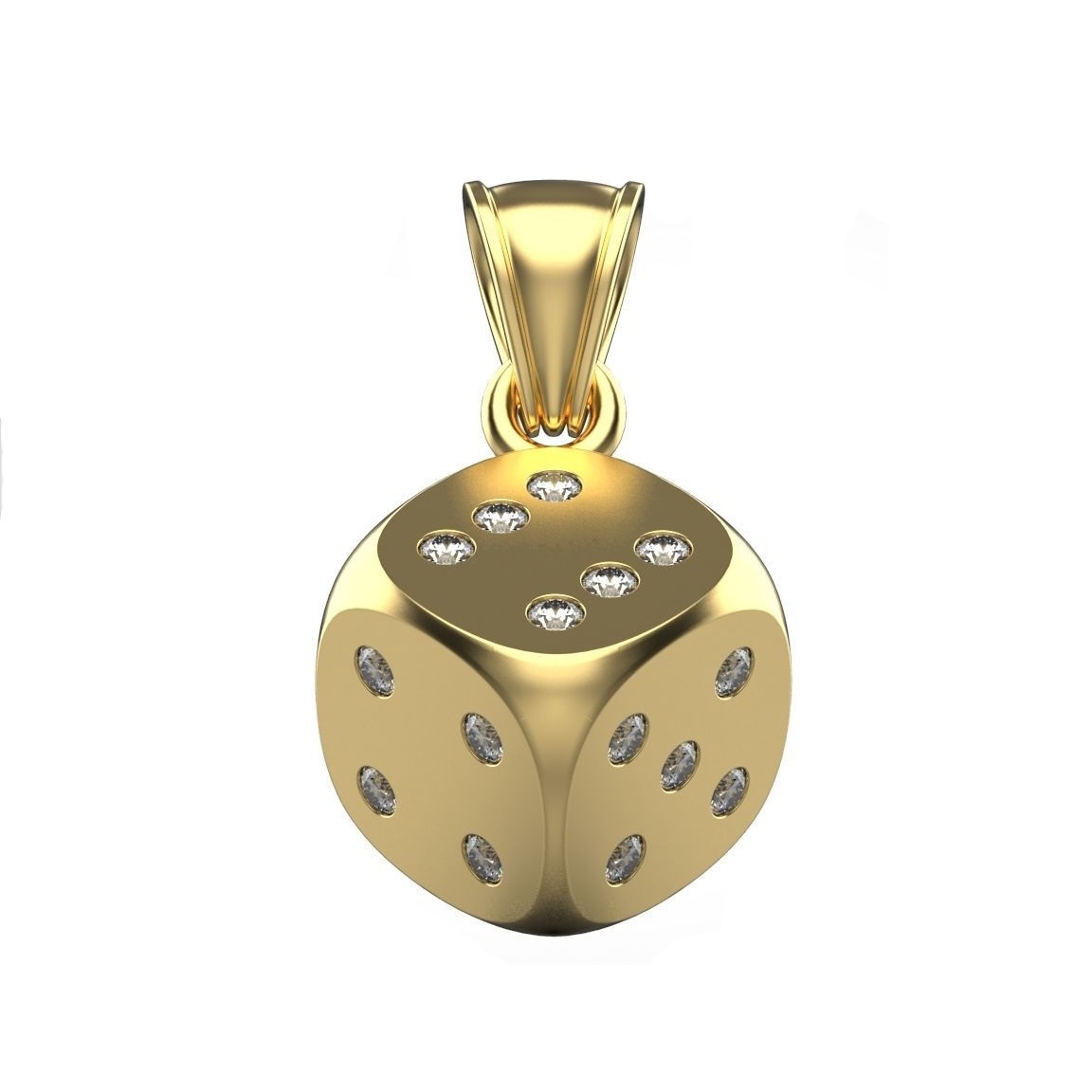 Подвеска LUCKY DICE YG (желтое золото/ бриллианты)