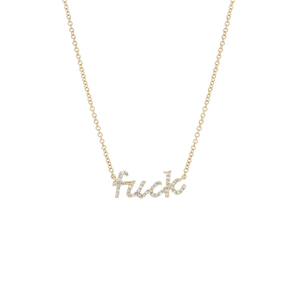 Колье FUCK (золото/ фианиты)