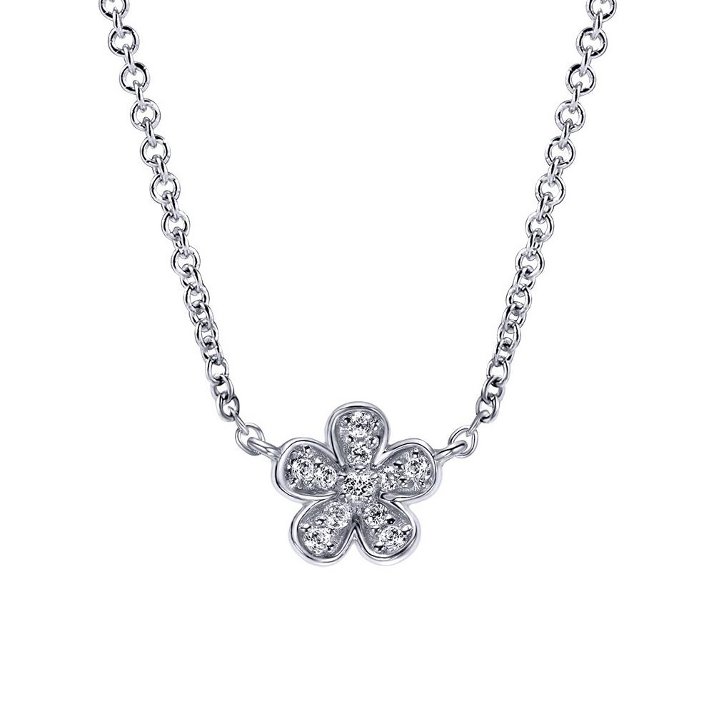 Колье FLORA из серебра с фианитами