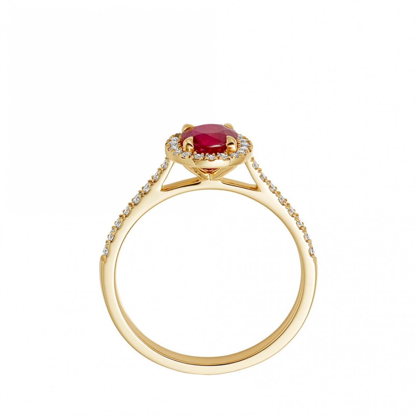 Кольцо TIMELESS RUBY (желтое золото/ бриллианты/ рубин)