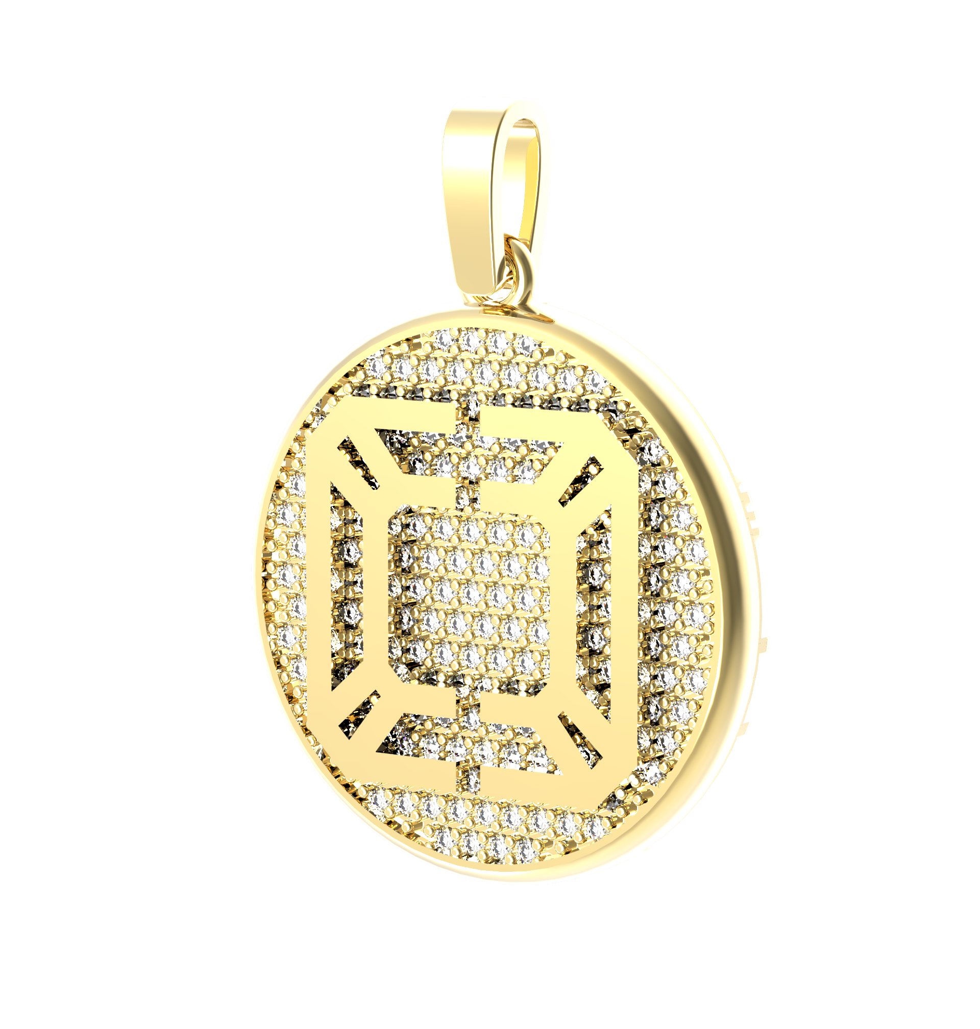 Подвеска CIRCLE LOGO AN GOLD (white fianits)