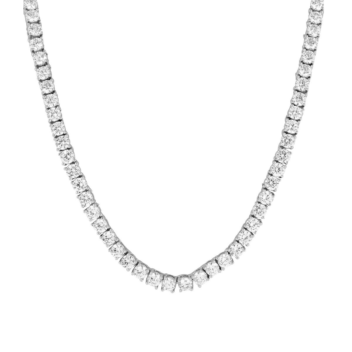 Цепь теннисная white 4мм 40см (серебро/ фианиты)