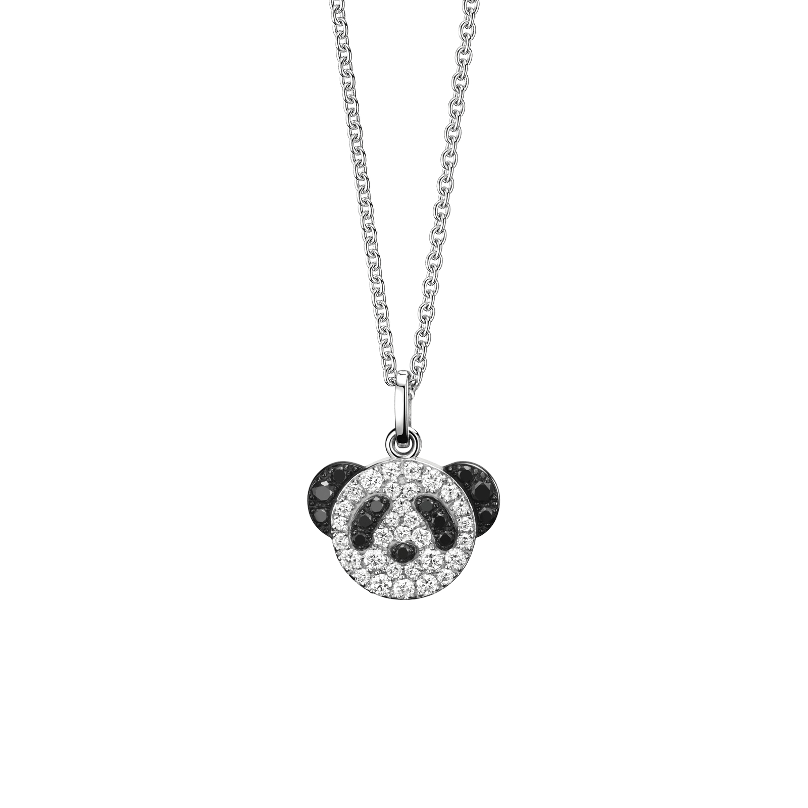 Подвеска PANDA из белого золота с фианитами