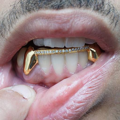 Гриллз Мост с клыками из золота
