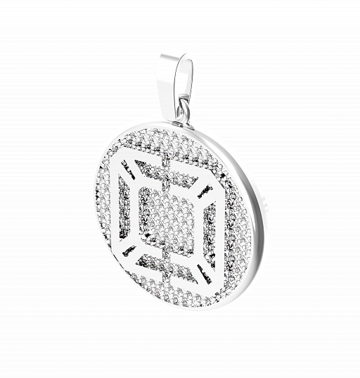 Подвеска CIRCLE LOGO AN SILVER (white fianits)