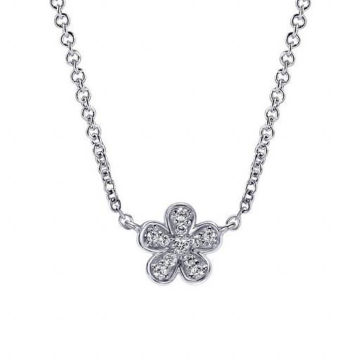 Колье FLORA из серебра с фианитами