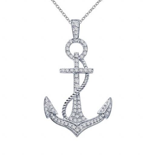 Подвеска SAILOR (белое золото/ фианиты)