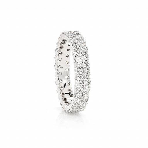 Кольцо TWO LINE из серебра с фианитами