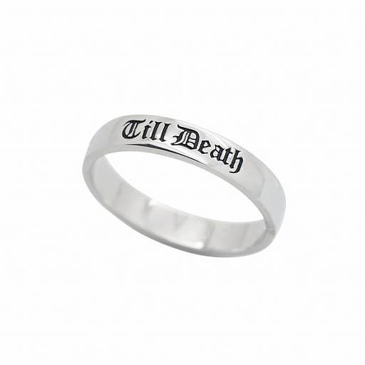 Кольцо TILL DEATH (белое золото)