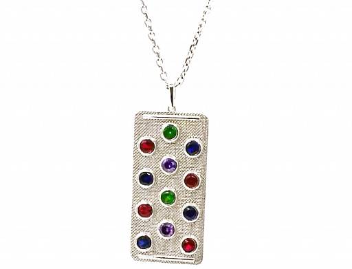 Подвеска "DISCO BISCUITS COLOR" из серебра с фианитами