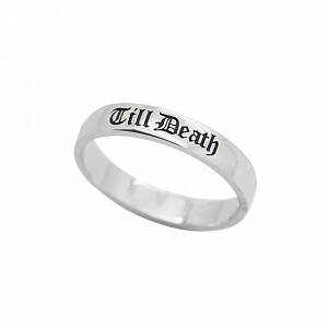 Кольцо TILL DEATH (белое золото)