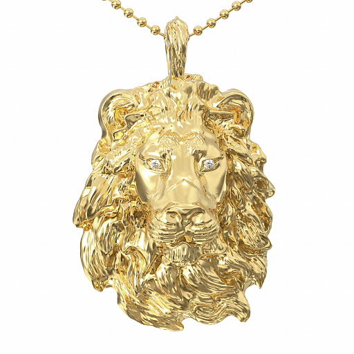 Подвеска LION KING YG из желтого золота с фианитами