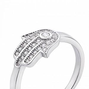 Кольцо HAMSA (серебро/ фианиты)